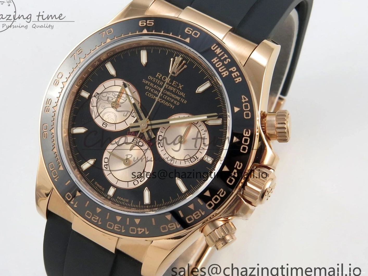 AAA Replica Watches 126515 Best VSF Black 114 (Weighted) 1:1 V2 Dial Oysterflex RG EasyCare Strap on Daytona Edition VS4131 0113